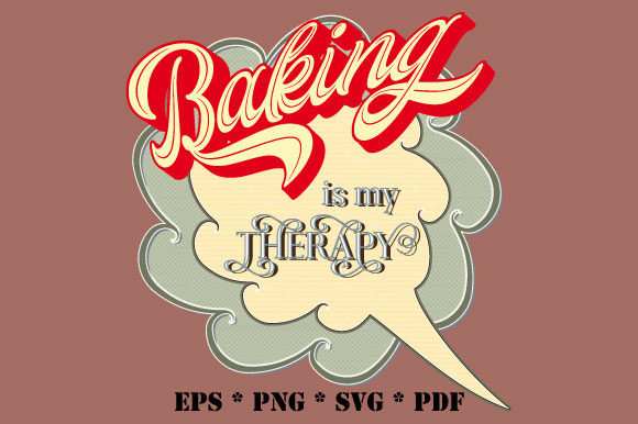 Baking is My Therapy Retro Bubble SVG
