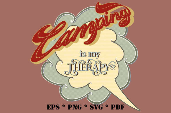 Camping is My Therapy Retro Bubble SVG Review