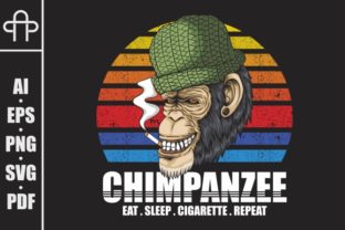 Chimpanzee Smoke Retro Vector Illustrati Review