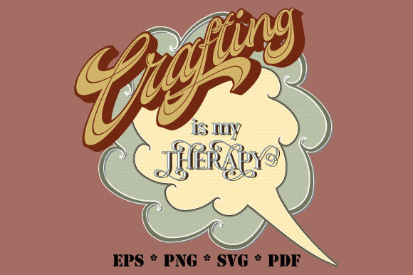 Crafting is My Therapy Retro Bubble SVG