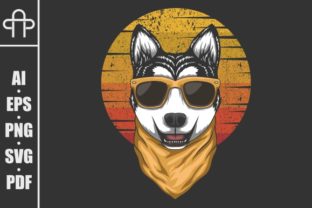 Husky Sunset Retro Vector Illustration Review