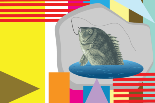 Retro Digital Poster Fish Vintage Review