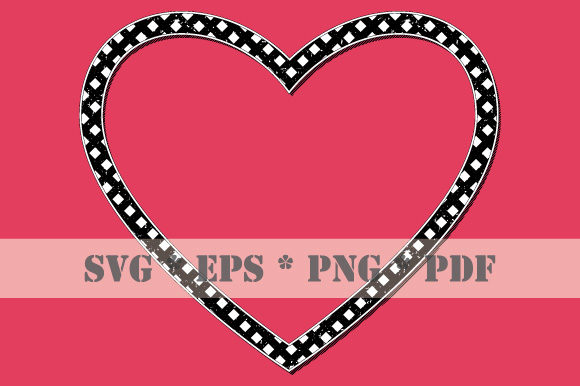 Retro Heart Black White Frame Vintage
