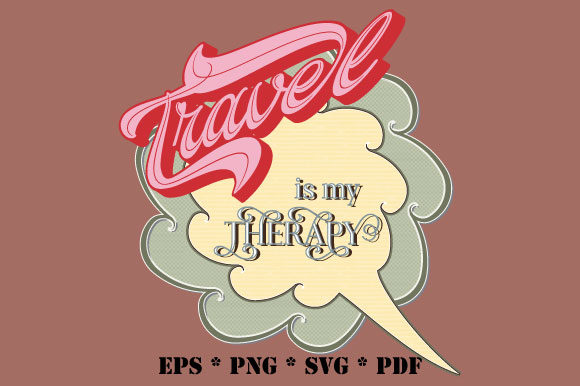 Travel is My Therapy Retro Bubble SVG