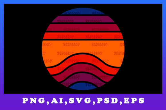 Vintage Retro Sunset Circle Illustration Review