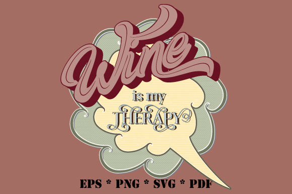 Wine is My Therapy Retro Bubble SVG Review